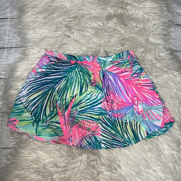 Lilly Pulitzer Sam Skort in Scarlet McCaw Skirt w/ Shorts Palm Leaf sz XL 12-14 - Picture 2 of 8